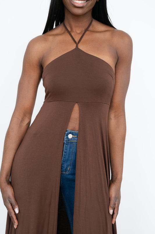 Women’s slim‑fit viscose halter top