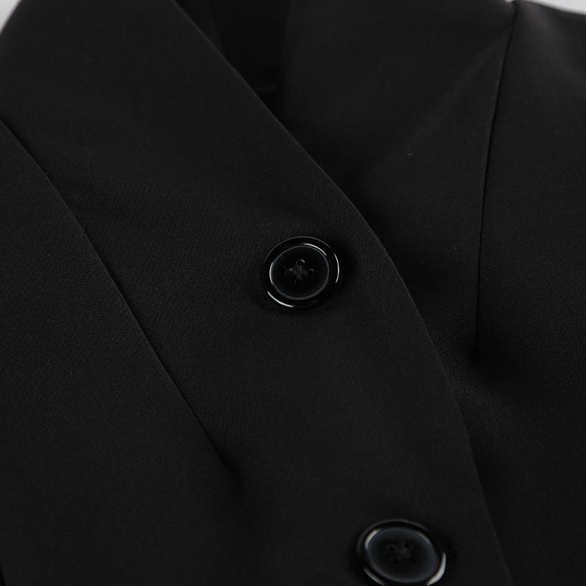 Vivienne Stand‑Collar Puff‑Sleeve Blazer