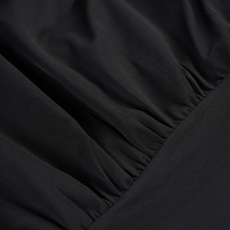 Ruched waist long‑sleeve shirt for women