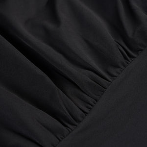 Ruched waist long‑sleeve shirt for women