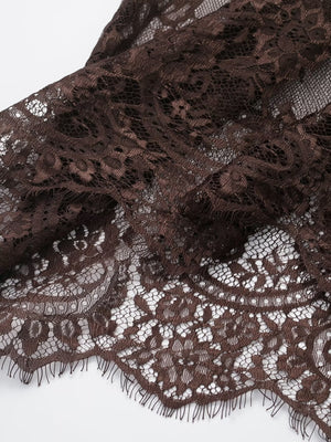 Elegant see‑through lace maxi skirt