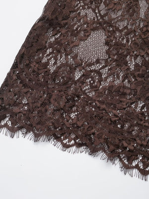 High‑waist lace‑detail skirt for spring and summer