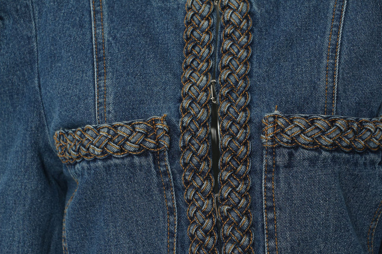 Women’s modern denim jacket with button details