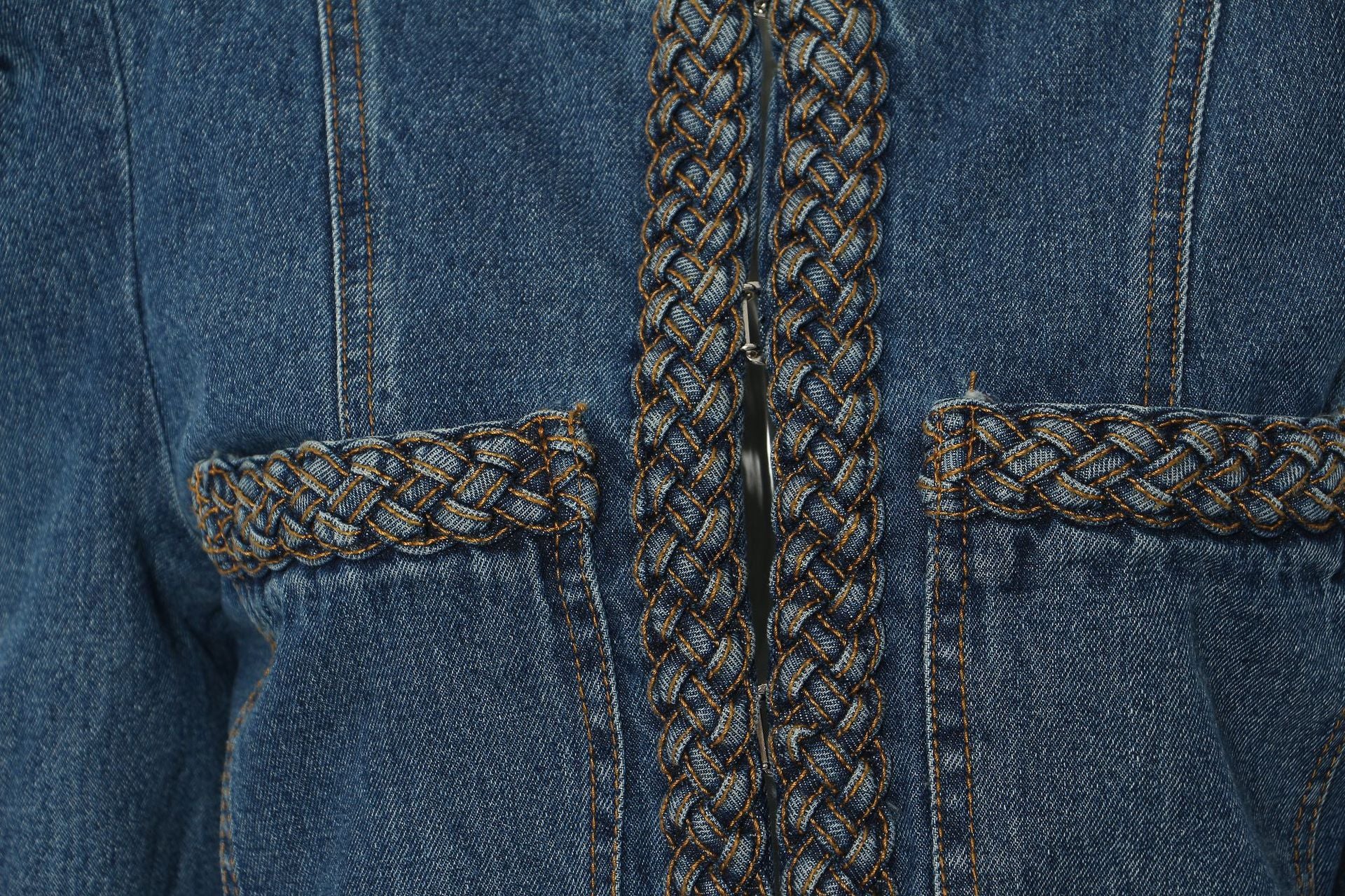 Women’s modern denim jacket with button details