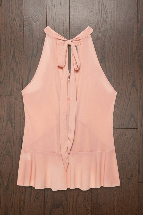 back view of halter top