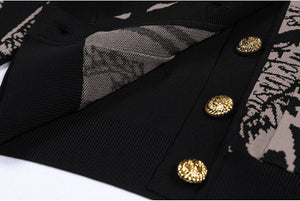 Women’s embroidered knit sweater with button front