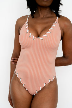 Women’s backless sling swimsuit with rope straps