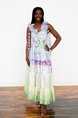 One‑piece swimsuit with floral motif and decorative bloom
