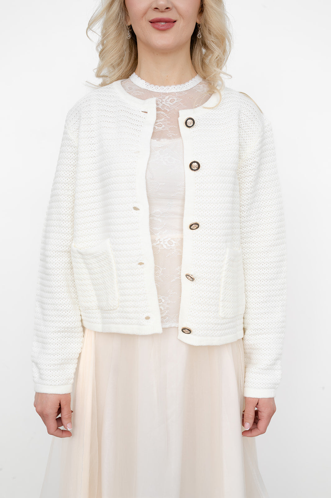 Women’s acrylic button‑front cardigan top
