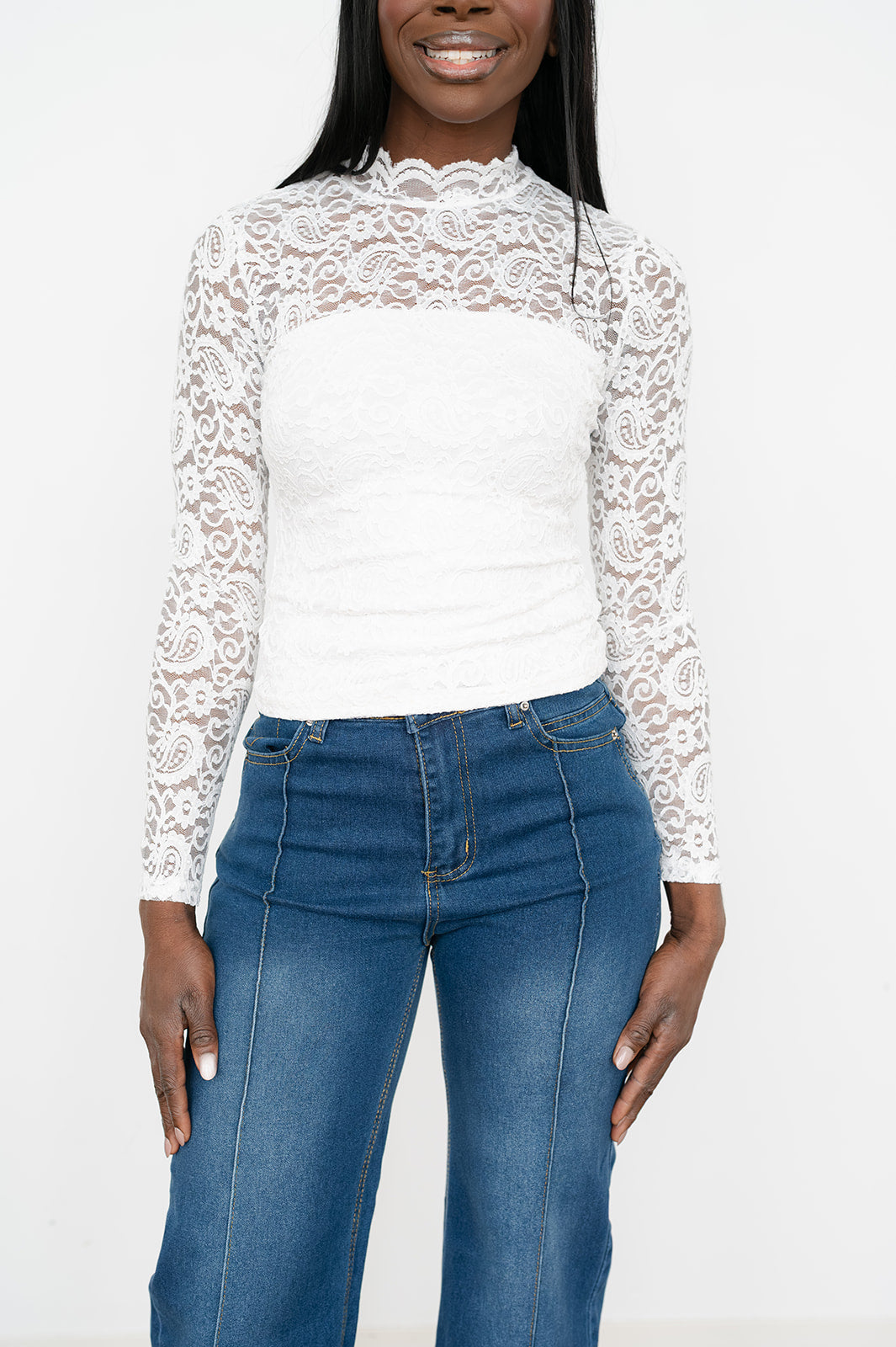Women’s casual washed denim jeans with straight‑leg fit