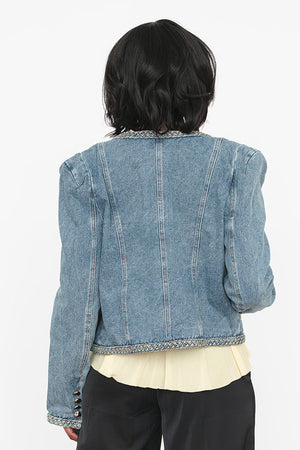 Casual short denim coat for spring and fall