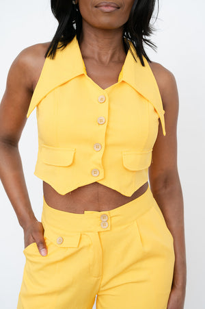 Sleeveless cropped vest 