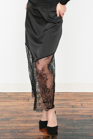 Women’s slim‑fit lace‑stitched pencil skirt