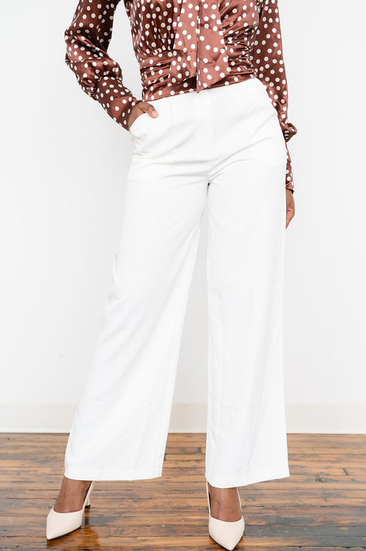 Casual full‑length polyester pants for women