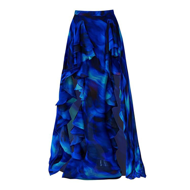 Feminine ruffled swimsuit skirt with boho element
