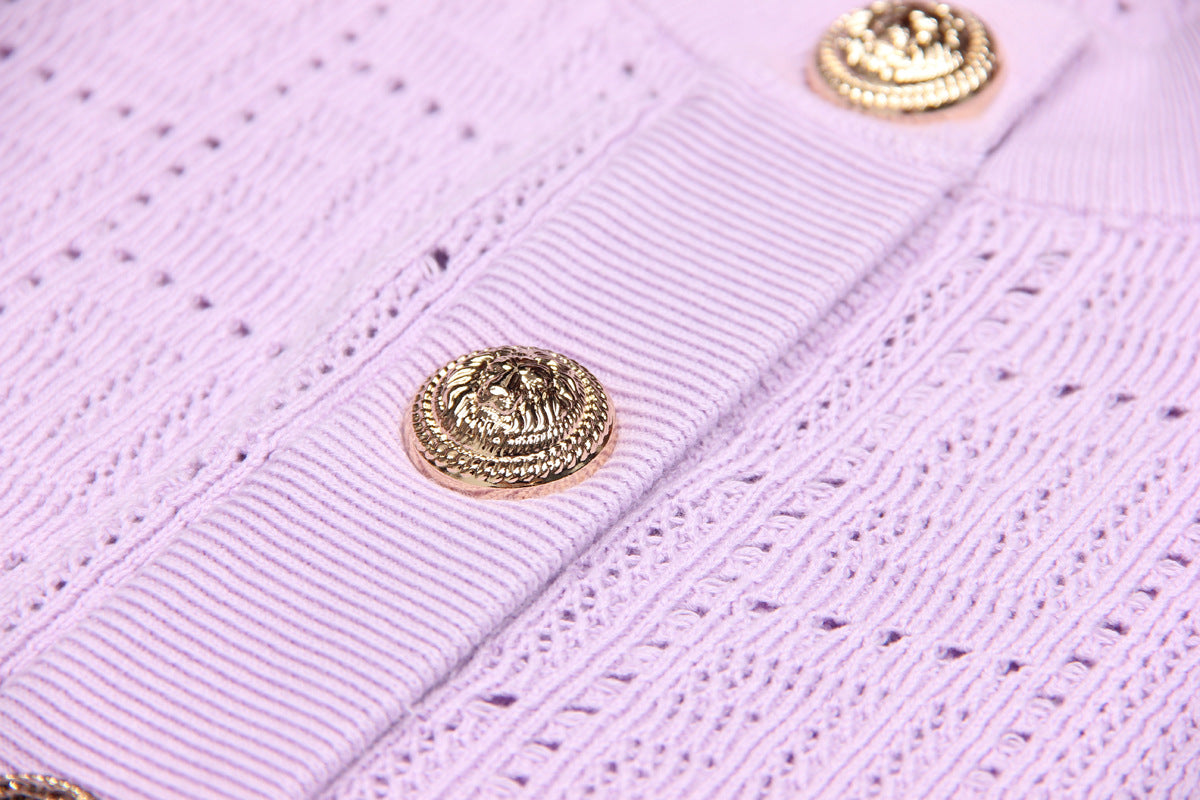  knit cardigan with gold buttons