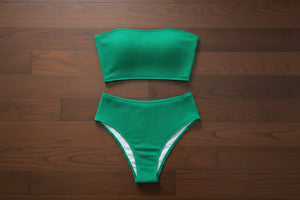 Simple solid‑color strapless bikini for summer swimwear